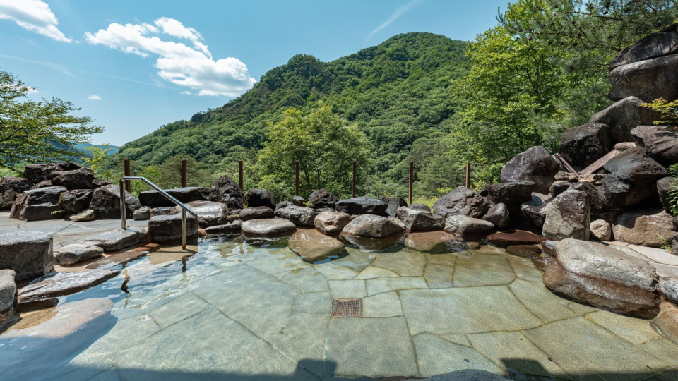【露天風呂】緑深い森で味わう極上の湯